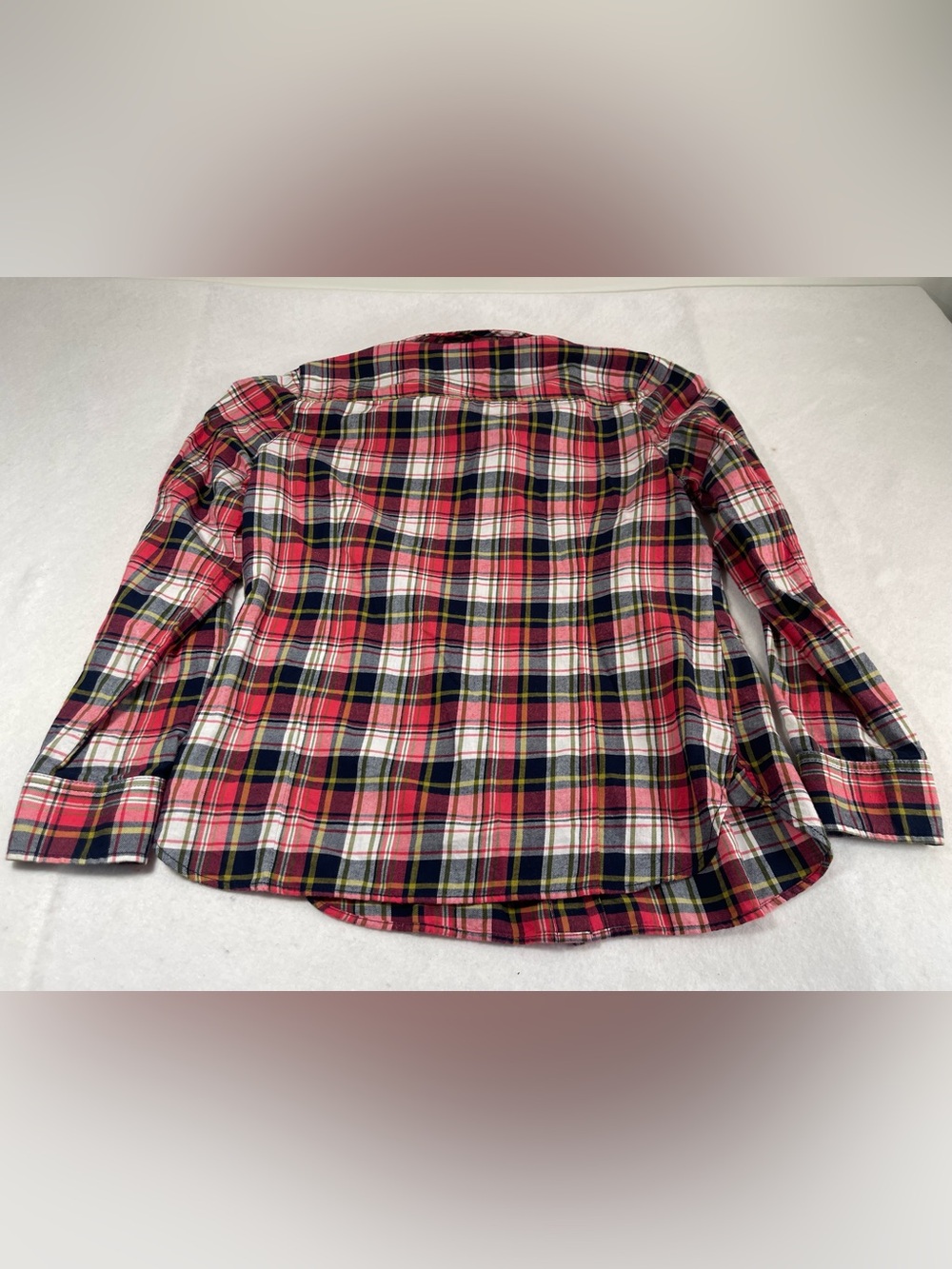 Tommy Hilfiger Women’s Medium Plaid Button Down Shirt 100% Cotton Roll Tab - Picture 7 of 7